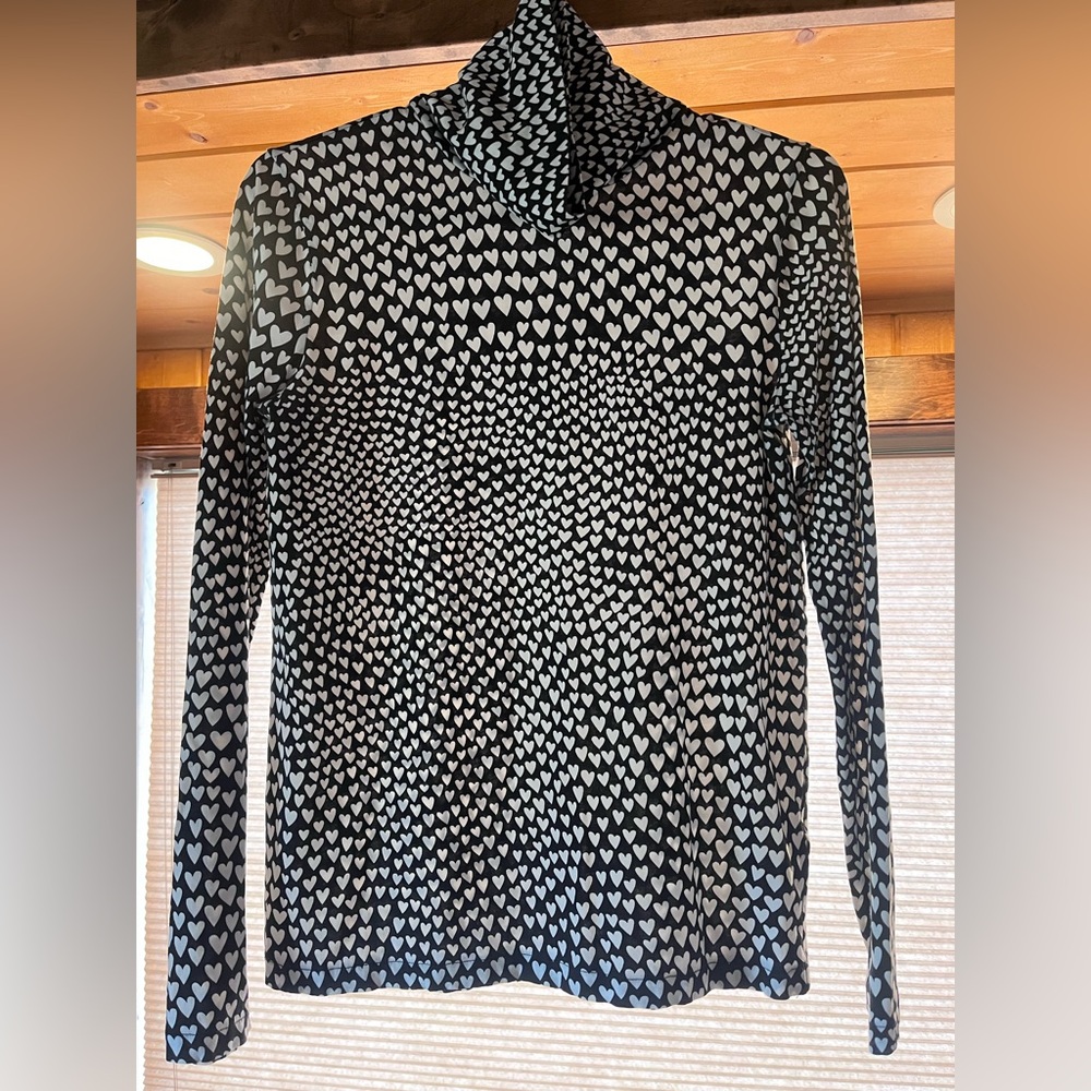 J. Crew Heart Print Turtleneck